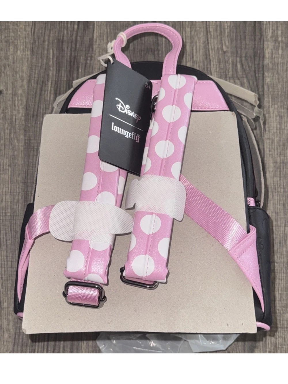 NEW LOUNGEFLY DISNEY MINNIE MOUSE FLORAL EARS MINI BACKPACK NWT! Pink Black - Picture 2 of 5